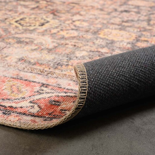 Vintage vloerkleed - Fade Prestige beige - close up vouw, thumbnail