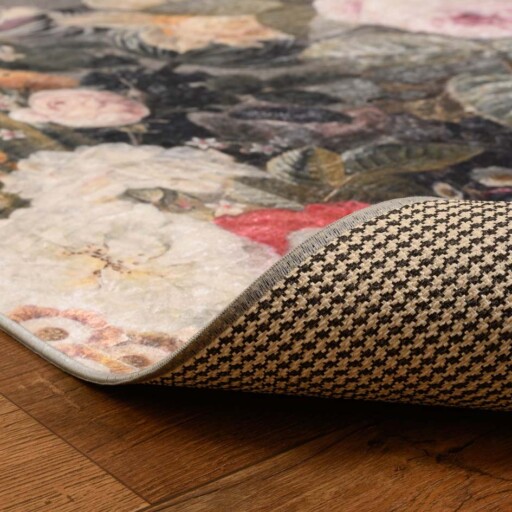 Vloerkleed bloemen wasbaar - Moderna multi - close up vouw, thumbnail