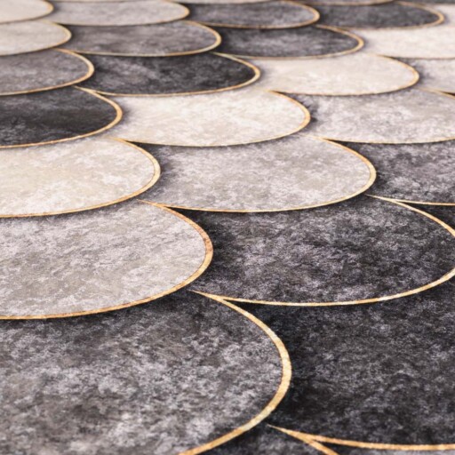 Wasbaar vloerkleed - Moderna grijs - close up materiaal, thumbnail