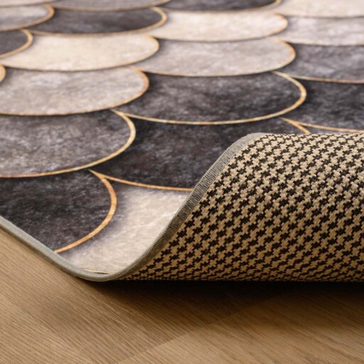 Wasbaar vloerkleed - Moderna grijs - close up vouw, thumbnail