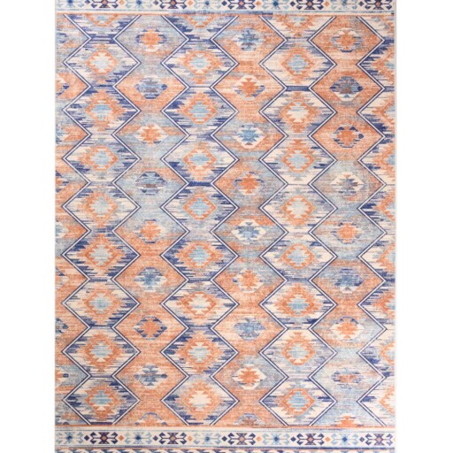Bohemian vloerkleed wasbaar - Moderna blauw - overzicht boven