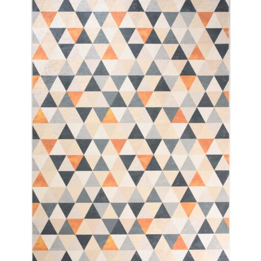 Geometrisch vloerkleed wasbaar - Moderna groen/geel - overzicht boven