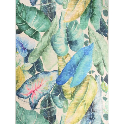 Vloerkleed jungle wasbaar - Moderna groen/blauw - overzicht boven