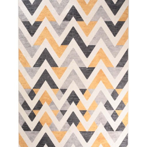 Zigzag vloerkleed wasbaar - Moderna geel - overzicht boven