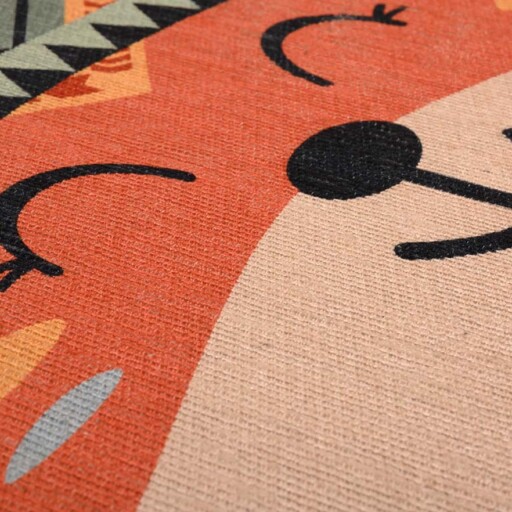 Vloerkleed vos kinderkamer - Wasbaar terra - close up, thumbnail