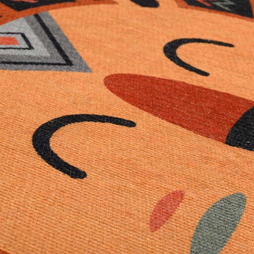 Vloerkleed leeuw kinderkamer - Wasbaar terra - close up, thumbnail