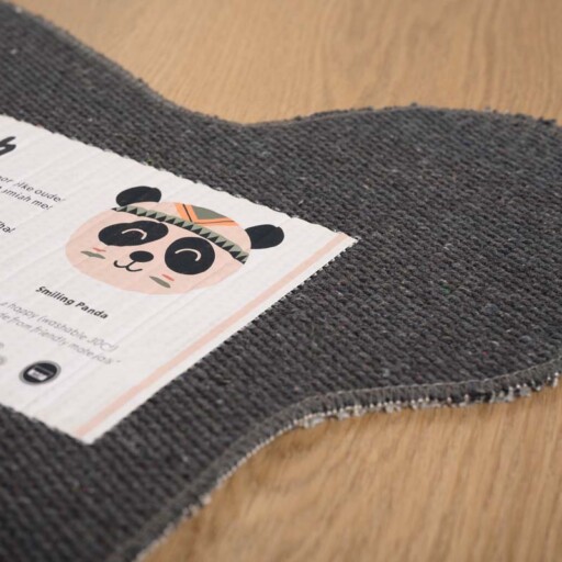 Vloerkleed pandabeer kinderkamer - Wasbaar wit/zwart - close up, thumbnail