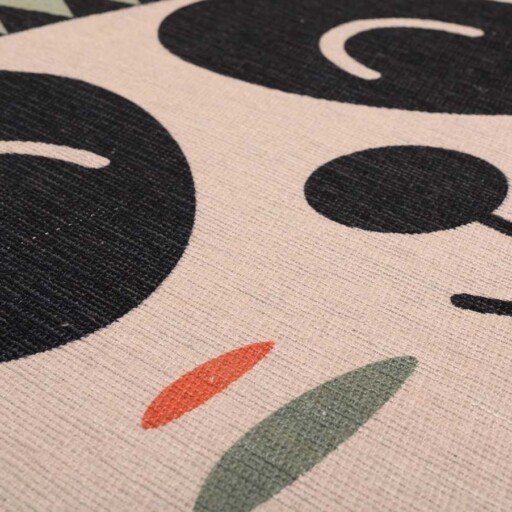 Vloerkleed pandabeer kinderkamer - Wasbaar wit/zwart - close up, thumbnail