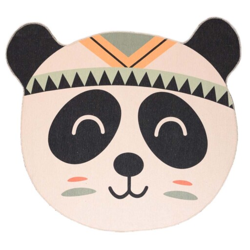 Vloerkleed pandabeer kinderkamer - Wasbaar wit/zwart - overzicht