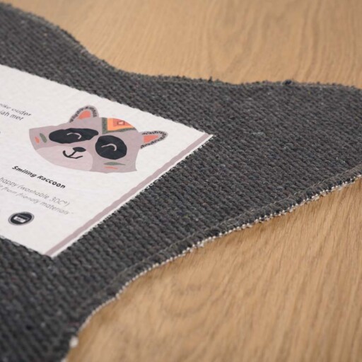 Vloerkleed wasbeer kinderkamer - Wasbaar grijs - close up, thumbnail