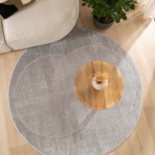 Rond vloerkleed Scandinavisch - Contour Circle grijs