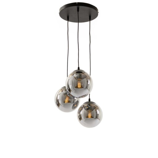 Hanglamp smoke glas - Trois Rois zwart - overzicht