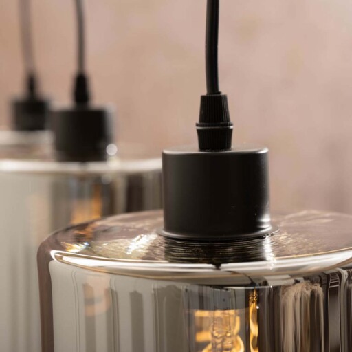 Hanglamp smoke glas - Quatre Amis zwart