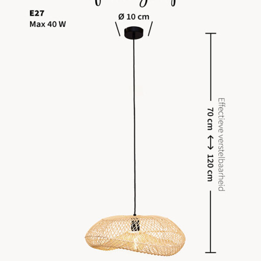 Hanglamp rotan - Ostra naturel